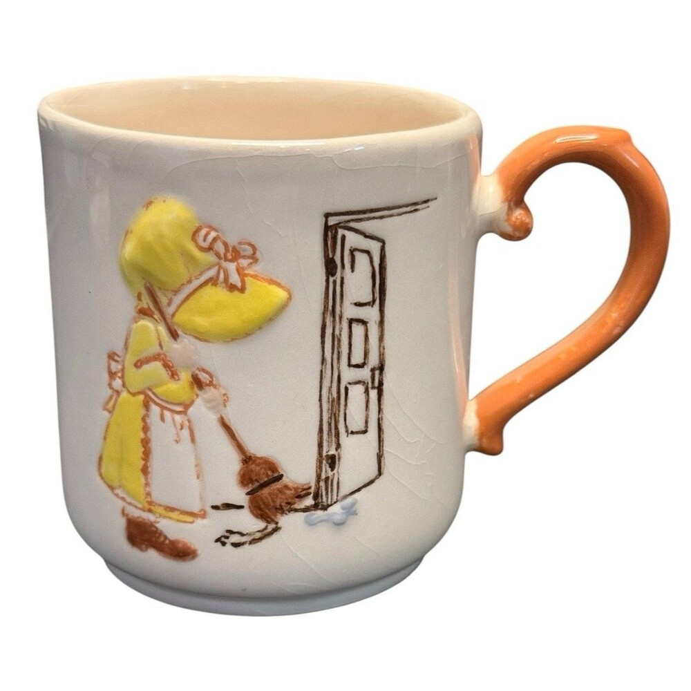 Vintage Holly Hobbie Mug Milk Glass USA Coffee Cup
